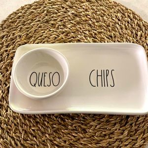 Rae Dunn CHIPS AND QUESO plate.